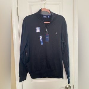 Navy Izod quarter zip pullover size L NWT